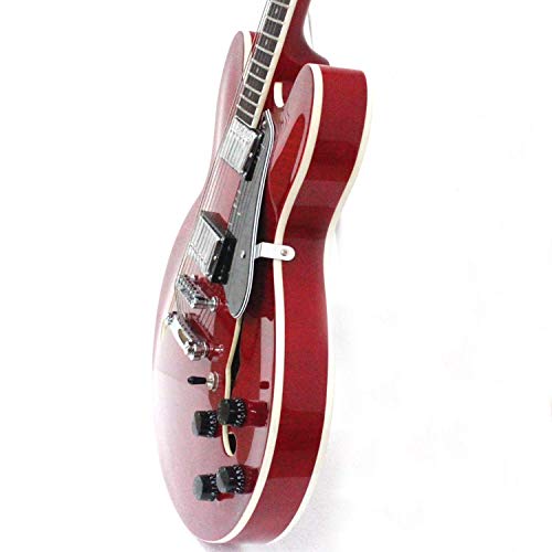Musoo Guitare électrique jazz style 335, table en érable flammé, corps semi-creux, matériel chromé - Les Beatles, Paul McCartney, John Lennon, RIngo Starr, George Harrison Musoo Guitare électrique jazz style 335, table en érable flammé, corps semi-creux, matériel chromé – Image 7