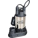 K2 Pumps SPS05001TDK, 1/2HP Stainless Steel Sump Pump w/Direct-in Teth Switch