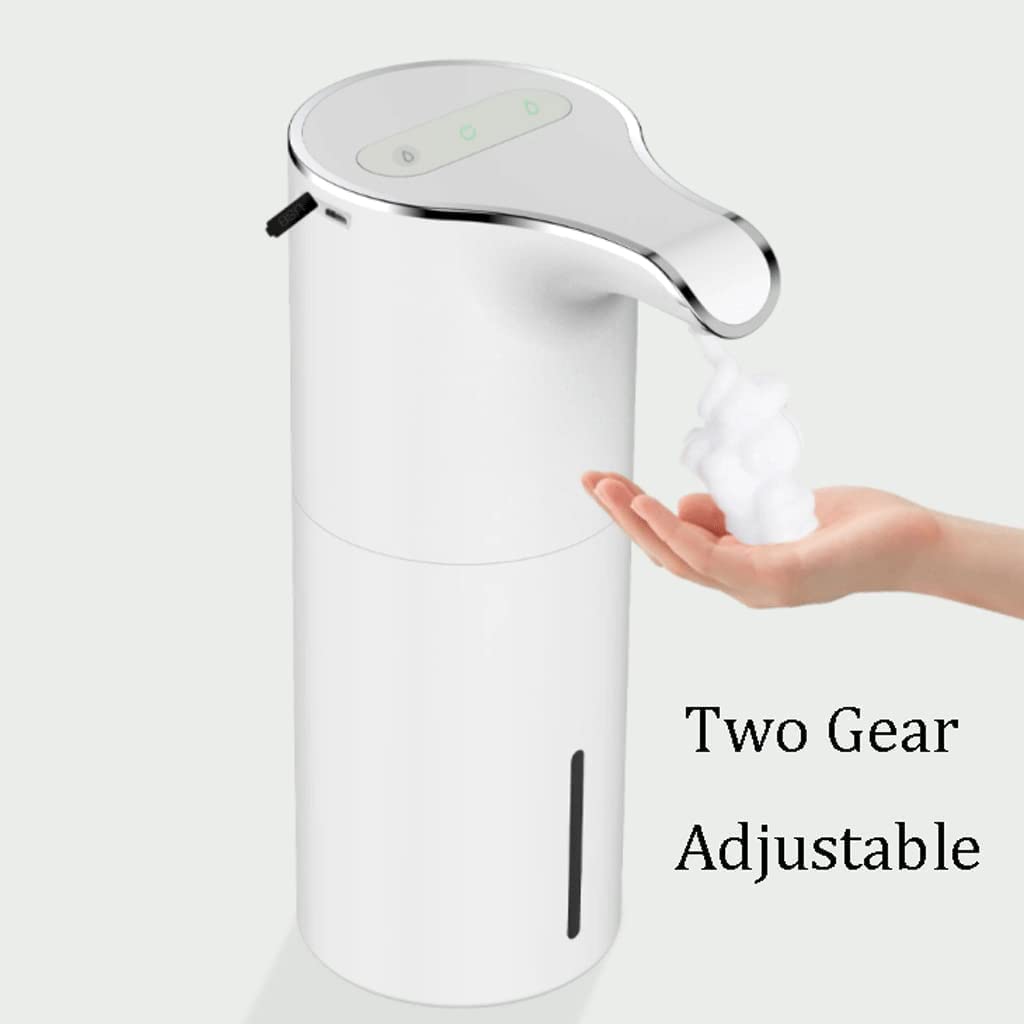 Dispenser Automatico di Sapone Ricaricabile con Dispenser di lozione per finestre di visualizzazione Tappetino Antiscivolo, Pompa per Sapone elettrica con Interruttore Regolabile