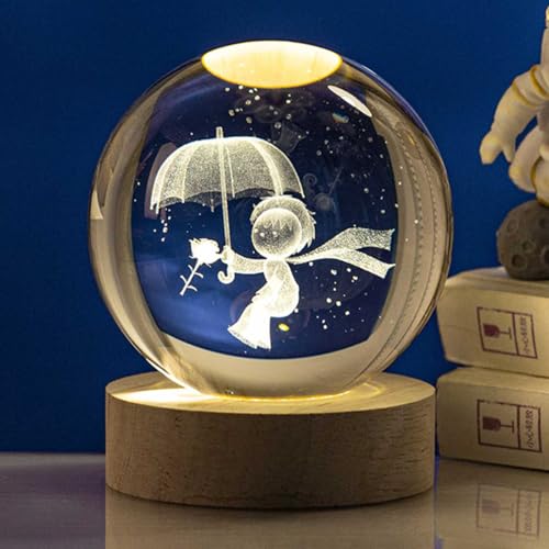 Luminária Esfera Cristal Ornamento de Mesa - Planeta Terra