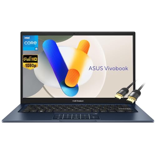 ASUS Vivobook 14' FHD Laptop, Intel Core i5-1334U, 16GB RAM 512GB SSD, NumberPad, Long Battery Life, Private Webcam, PDG HDMI Cable, US Version KB, Windows 11 Pro, Quiet Blue