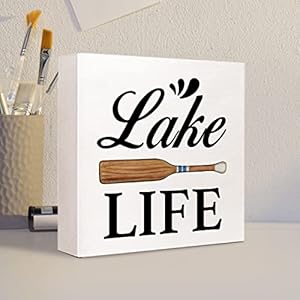 Summer Desk Decor,Lake Life Paddle Rustic Lake Wooden Plaque Sign Desk Decor,Retro Lake Cabin Home Wood Block Sign Desk Decorations for Primitive Country Lake Farmhouse Shelf Table Decor Summer Desk DecorLake Life Paddle Rustic Lake Wooden Plaque Sign Desk DecorRetro Lake Cabin Home Wood Block Sign Desk Decorations for Primitive Country Lake Farmhouse Shelf Table Decor
