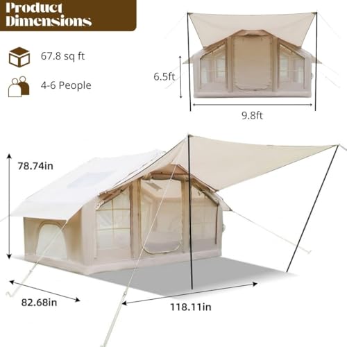 Carpa inflable con toldo integrado para 6 personas miniatura 2