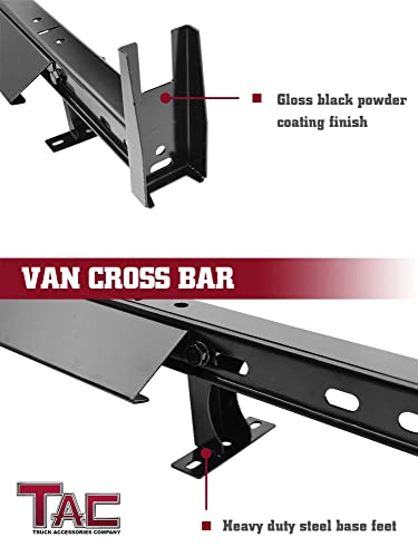 Tac Universal 2 Bars Roof Ladder Rack 600 Lbs Capacity Utility Adjustable Cross Bar With Stopper For Van Without Rain Gutter Fit For Kayak Canoe Ladder Lumber Pipes Cargo Carrier Accessories #TOP4