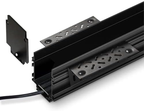 SCON 2-Wires Recessed Magnetic Track Lighting XTB028 System Flush Mounted Aluminum Linear Rail Section for LED Lamp Light Head (100cm/39.4inch/3.3ft - with Cable)