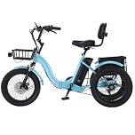 EaThsalL 18 E Electric Folding Trike Herren Damen Zoll Klappbar Dreirad 3 Rad Elektrodreirad mit Gepäckkorb Breitreifen für Erwachsene Zusammenklappbar, Leichter Einstieg 30 kg Tragkraft