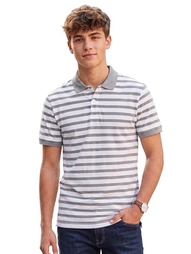Image of XENOVAURBAN Polo t Shirt for Man | Striped Pattern Mens Cotton Polo Neck T-Shirt with Collar | Regular fit | Breathable and Soft - Polo-Striped-P