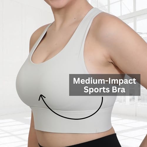 Image of GLAMORAS Women Polyester Spandex Medium Impact Front Zip Sports Bra Longline Fitness Criss Cross Back Crop Tops Tank Gym Yoga Workout, Size: M-2XL