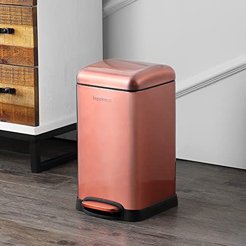 Image of happimess Betty Retro Mini 3.2 Gal Step Trash Can, Rose Gold