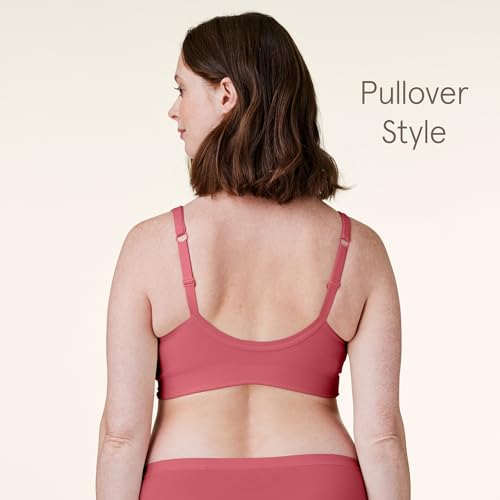 Image of Bravado Designs Ballet Seamless Crossover Maternity Nursing Bra for Breastfeeding, Pull Away Sleep Pregnancy Bra, Oeko-TEX Certified, Full Cup, Lipstick, Small-FC