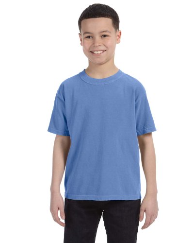 Comfort Colors C9018 Youth Ringspun Garment-Dyed T-Shirt - Flo Blue - S