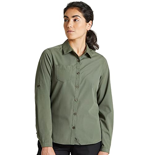 Craghoppers Damen Expert Womens Kiwi Long Sleeved Shirt Hemd mit Button-Down-Kragen, Dk Cedar Grn, 12 Craghoppers Damen Expert Womens Kiwi Long Sleeved Shirt Hemd mit Button-Down-Kragen, Dk Cedar Grn, 12
