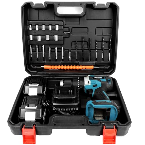 HANABI Parafusadeira Furadeira de Impacto 13mm BRUSHLESS Sem Escova 21V Kit com 2 Baterias de 4.0Ah