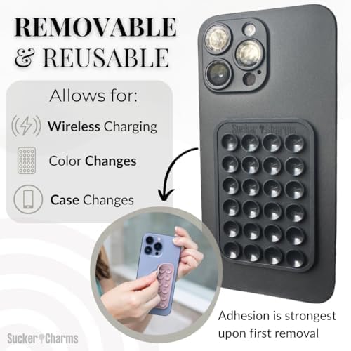 Miniatura 5 de Soporte de teléfono con ventosa extraíble y reutilizable (mora)