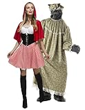 Vegaoo Rotkäppchen und der böse Wolf Paarkostüm