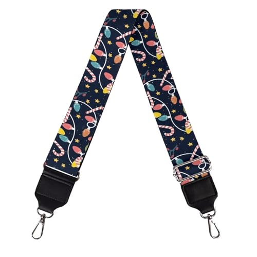Image of Talayituse Christmas Lights Candy Print Shoulder Strap Wide Purse Bag Strap Adjustable Replacement Belt Luggage Crossbody Shoulder Bag Strap for Women Girls, 1 Pack Christmas Decor