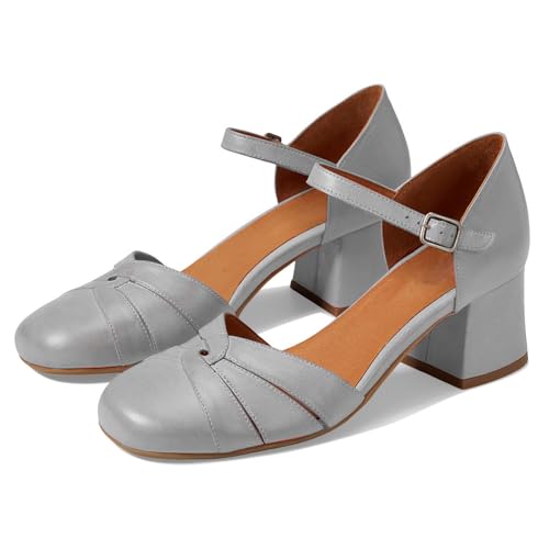 SHODENSE Women Closed Round Toe Chunky Heel Sandals Ankle Strap Mary Jane Pumps Cut Out Retro 2 inch Mid Block Heel Sandals Dress Shoes Buckled Office Ladies Casual Party Wedding 4-11 M US