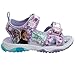 Disney Girls Frozen LED Light Up Sandals Open Toe - Outdoor Slipon Quick Dry Waterproof Shoe - Lilac Blue (Size 6 Toddler)