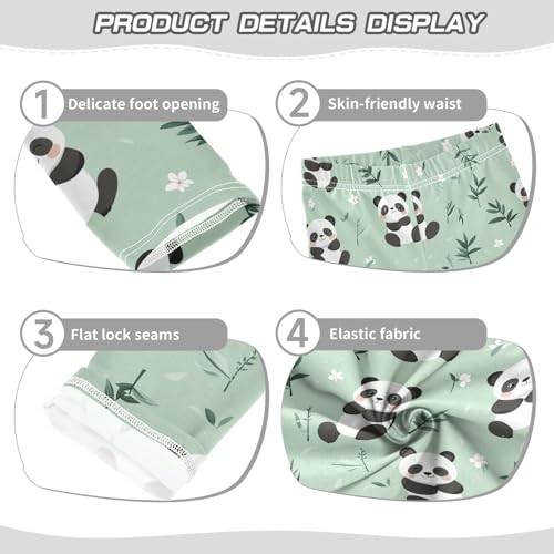Wusikd Cute Panda Girls' Leggings Toddler Doodles Kids Yoga Pants Dance Active Tights 4T3