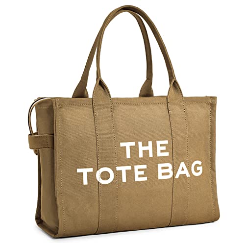 MATSUBA Canvas Tote Bags for Women Handbag Tote Purse with Zipper Canvas Crossbody Bag, Premium Quality and Designed in the USA Large