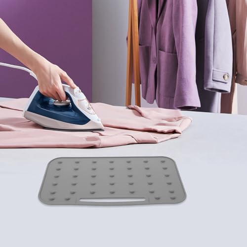 IDEANATEGRATE Iron Rest Pad: Portable Heat Resistant Silicone Ironing Pad with Hanging Hole - Reusable Board Rest Mat for Home Laundry Room and Travel