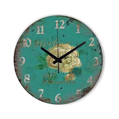 clocks Southeast Asia Home decor wall clock is quieter retro home decor wall clock flower (Style 2 12 inch) Cover
