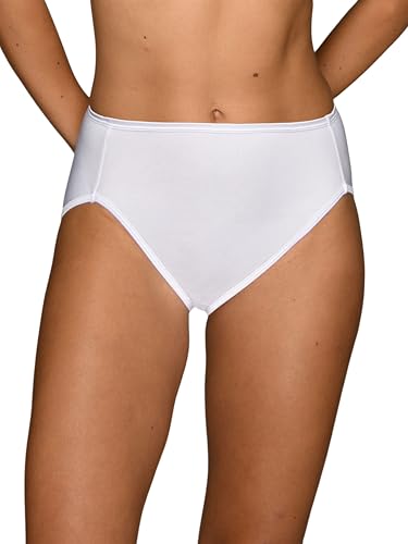 Vanity Fair Women's Illumination Hi Cut Panties (Regular & Plus Size), Star White, 7