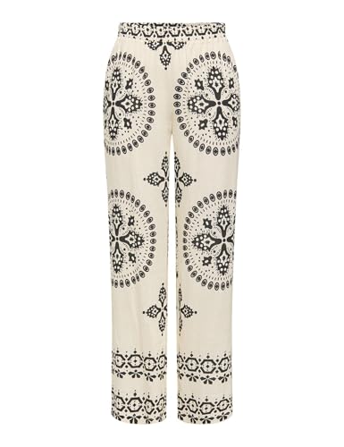 Pantalon Only Onlizzy Pull Up WVN pour femme en coloris Cloud Dancer taille M