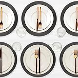 Homewear Placemats Set of 6 – Round 15" Faux Leather Table Mats for Dining, Heat Resistant & Non-Slip Washable Table Decor, Indoor, Outdoor, Dining Table Set for 6, Modern Kitchen & Holiday Use,Black
