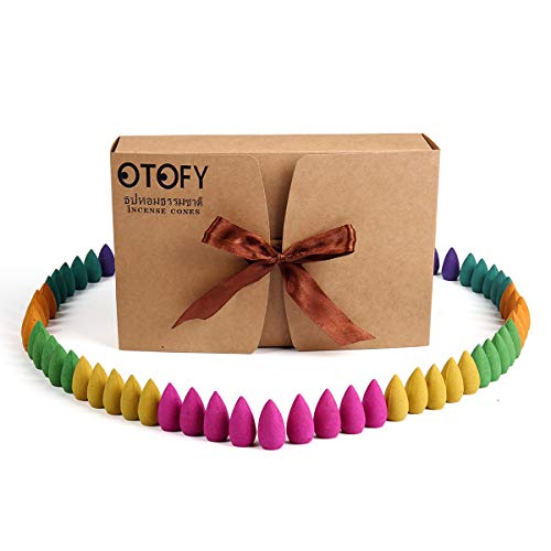 Otofy Backflow Incense Cones 180 Pcs Of 100% Natural Scents Waterfall Incense Rose Tulip Jasmine Lavender Gardenia For Backflow Incense Burner Holder Natural | Meditation & Yoga Gift #TOP4