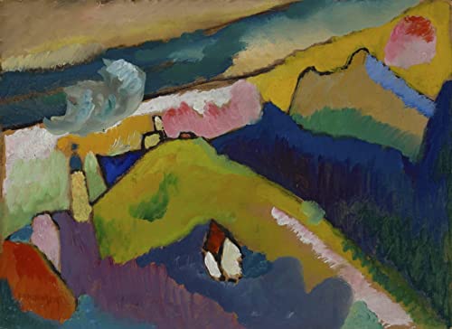 Toile Kandinsky Murnau Berglandschaft mit Kirche affiche murale salon 60x90