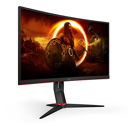 AOC Gaming C27G2U - 27 Zoll FHD Curved Monitor, 165 Hz, 1ms, FeeSync Premium (1920x1080, HDMI, DispalyPort, USB Hub) schwarz/rot