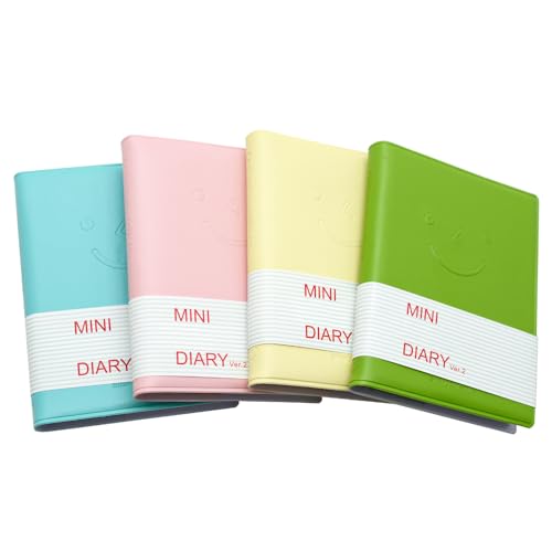 LZYMSZ - 4 cuadernos de bolsillo portátiles, mini blocs de notas con cubierta de piel de imitación y páginas en blanco fáciles de arrancar de 10 x 8 cm