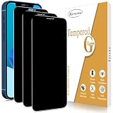 Kesuwe [3 Piezas Protector Pantalla de Privacidad para iPhone 12/12 Pro, Anti Espía, Dureza 9H Cristal Templado, Antiarañazos, Antihuellas, Sin Burbujas