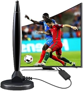 TV Aerial - Digital TV Aerial Indoor 250+ Miles Long Range - Amplified HD TV Antenna Indoor for Freeview TV Support 4K 1080P Local TV Channels with Booster & 16.4ft Coax Cable