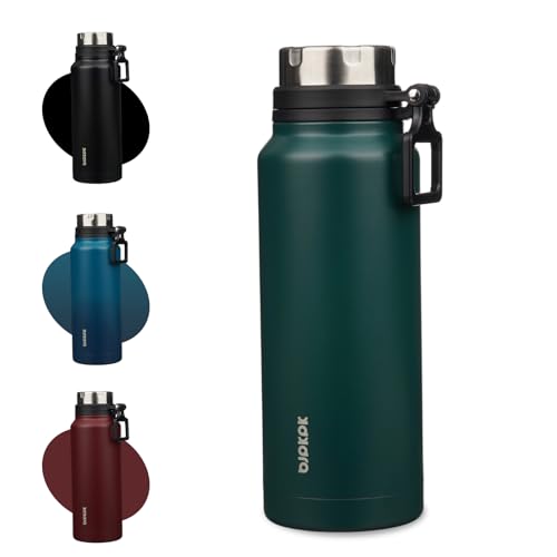 Image of BJPKPK 40oz Large Insulated Water Bottle with Handle, Stainless Steel | Leak-Proof BPA-Free Large Water Bottle, Stainless Steel Vacuum Insulated Bottle for Gym, Work, Outdoor & Everyday Use