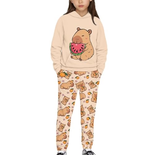 Girls Sweatshirt and Sweatpants Set Kids 5-12 Hoodies Tracksuit Long Sleeve Sweatshirts Jogger Pant