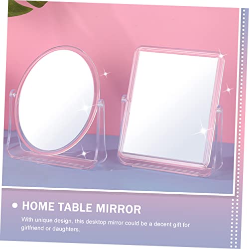 Espejos de maquillaje de doble cara para escritorio, 2 piezas miniatura 7