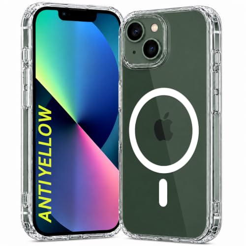 Image of DIZORO Crystal Clear Magnetic Compatible with iPhone 13 Case with Anti-Yellow Anti-Scratch Shockproof Transparent Cover