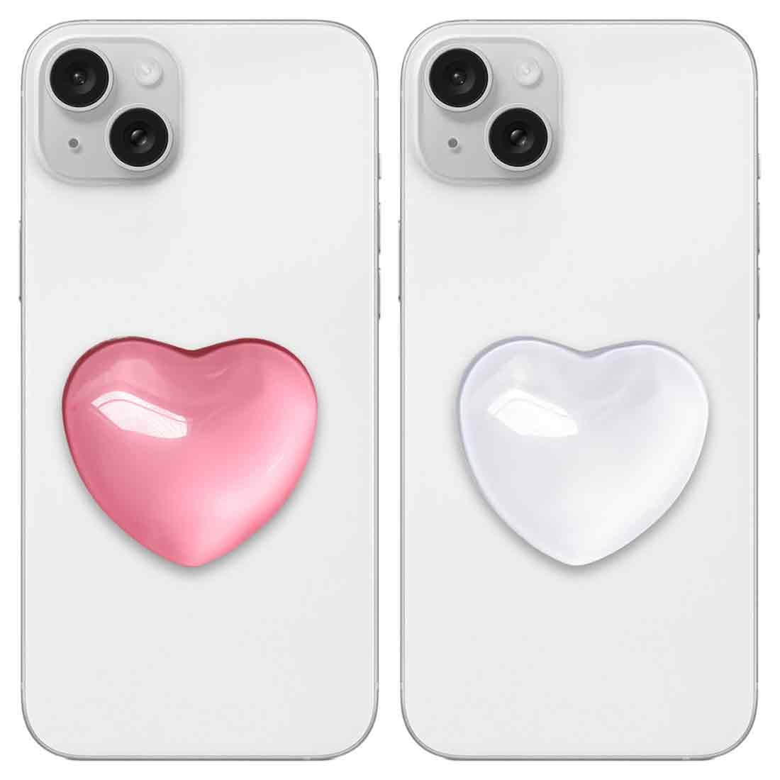Supporto Magnetico A Forma Di Cuore Per Telefono – 2 Pezzi, Impugnatura In Vetro Cristallo Per Smartphone E Tablet, Base Estensibile Per Uso Hands-Free