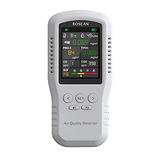 Snsowed Monitor portátil de qualidade do ar CO2 CO PM2.5 HCHO TVOC Monitor de temperatura e umidade Detector digital de qualidade do ar multifuncional testador de formaldeído analisador de ar