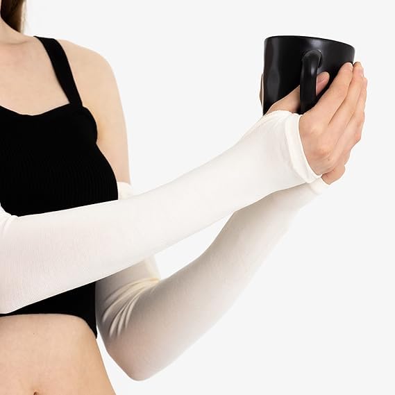Image of AZARIA Hand Gloves for Sun Protection Arm Sleeves for Men & Women, UPF 50 Arm Cover for Biking, Cricket, Cycling, Golf & Outdoor Sports, Arm Protection Sleeves for Women