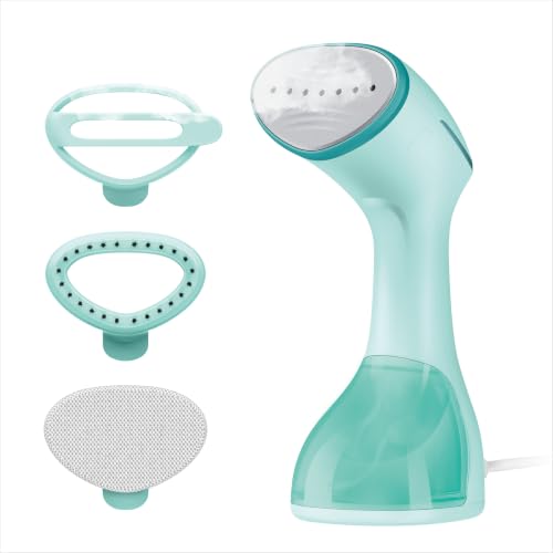 Conair Power Steam Garment Steamer, Clothes Steamer Handheld with Ceramic Soleplate, Clothing Steamer, 35-Second Heat-Up, 15-Minute Steam, Fabric Attachments, Mint Green - image 1