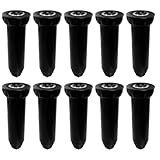 10Pcs Lawn Pop Up Sprinkler Heads Tool Irrigation Equipment Gear, 360 Degree Supplies for Garden (Black Color)