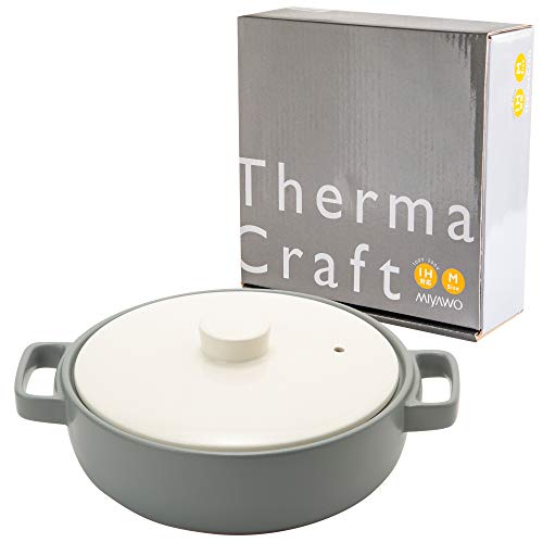 TAMAKI 土鍋 トート 34人用 グレー 直径29.7奥行23.6高さ7.6cm IH・直火・電子レンジ・オーブン対応 T885284