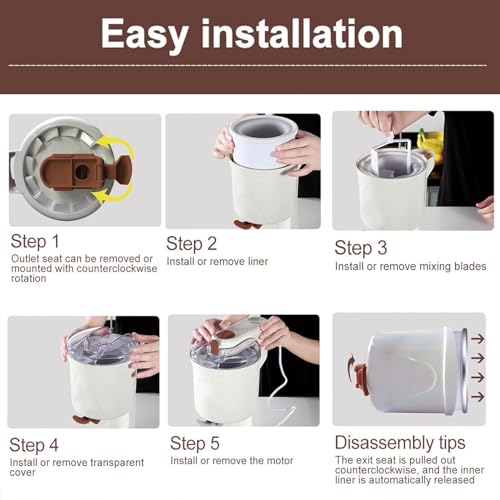 1L DIY Kitchen Automatic Mini Fruit Softeismaschine, Softeismaschine für zuhause, Tragbare Softeismaschine mit Kompressor, Maschine für Heim-Eismaschine, Softeismaschine mit großer Kapazität – Bild 3