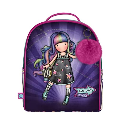 Santoro-Mini Mochila Gorjuss Fairground Up and Away 20X22X10Cm, Multicolor (1040GJ12)