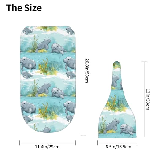 Image of Ocean Florida Manatee Newborn Swaddle Blankets Hat Sets Soft Baby Receiving Blanket Swaddle Sack for Baby Shower Infant Boy Girl Gift