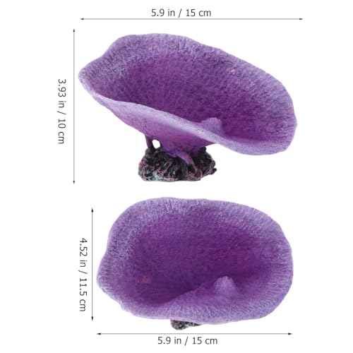 Image of POPETPOP Artificial Coral Aquarium Decor 5.90X4.52X3.34In Resin Coral Ornament Fish Tank Decoration for Betta Fish Small Tanks Realistic Simulation Accessory