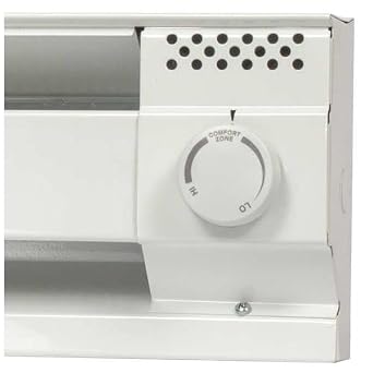 Cadet Single Pole Built-In Thermostat Kit for Electric Baseboard Heaters (Model: BTF1W), 22 Amp, White